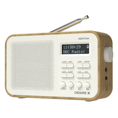 DAB DAB+ FM Digital Radio, Portable, Dual Alarm, Battery & Mains, AUX, Headphone, Presets, Sleep