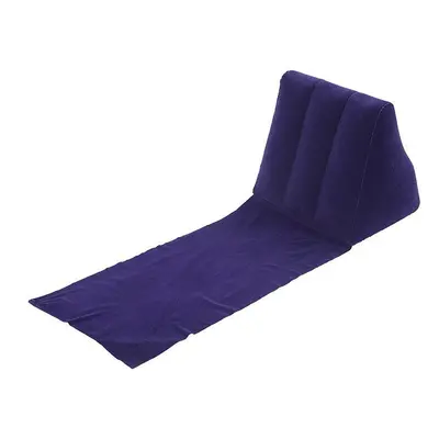 (Purple) Foldable Soft Inflatable Beach Mat Festival Camping Leisure Lounger Back Pillow Cushion