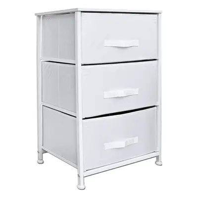 (White -3 Drawers) Drawer Storage Tower Dresser - Wood Top