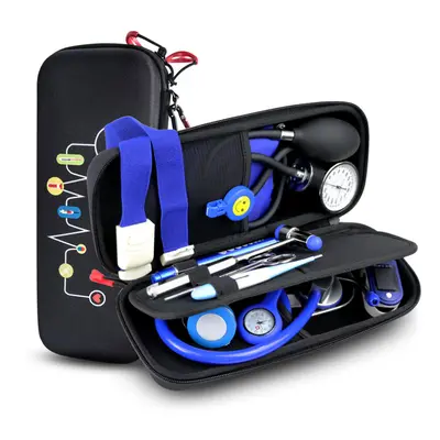 12PCS Set Medical Storage Kit Health Bag Pouch and Stethoscope Manometer Reflex Hammer First Aid