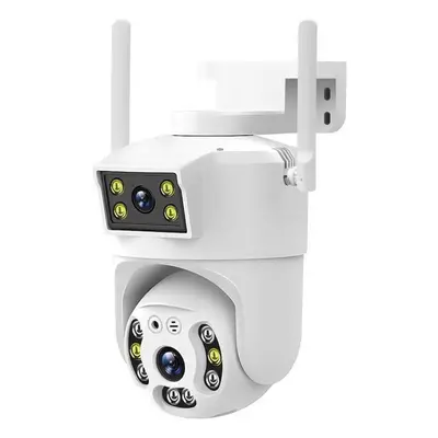 (EU Plug Camera) 8mp 4k Dual Lens Wifi Ptz Camera Smart Home Night Vision Dual Screen Outdoor 6m