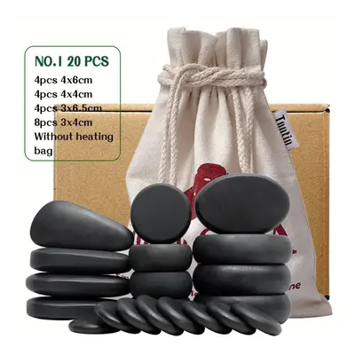 (NO.1 no heater) Tontin 20pcs/set Hot Stone Massage Set Heater Box Relieve Stress Back Pain Heal