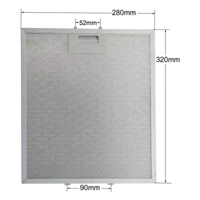 (2 PCS) Cooker Hood Filter 320x280 Mm Range Hood Grease Filter Kitchen Extractor Aluminium - X C