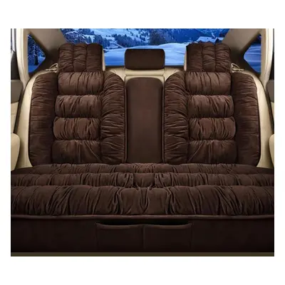 (brown, 1PC Rear Seat) Color Winter Warm Car Seat Covers Comfortable Plush Front/rear Car Seat C