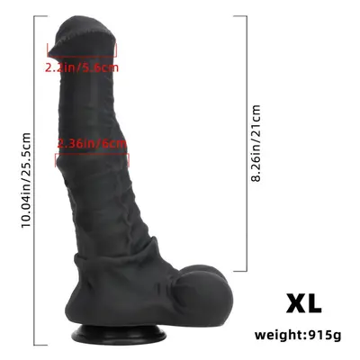 (black, XL) Size Giant Dildo Soft Silicone Dildo Horse Animal Dildo Fake Penis Sex Toys Big Blac