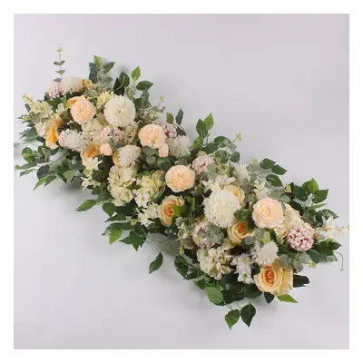 (champagne, cm) 50/100cm Wedding Flower Wall Arrangement Supplies Silk Artificial Flower Row Dec