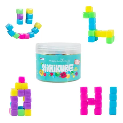 KOMARC GAMES StickiKubes Mini Stacking Cubes That Stick to Anything Non Toxic Kid Safe Sticky Bl