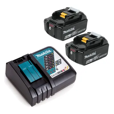 Makita BL1860 18v 6.0ah Lithium Batteries Twin Pack + DC18RC Fast Charger