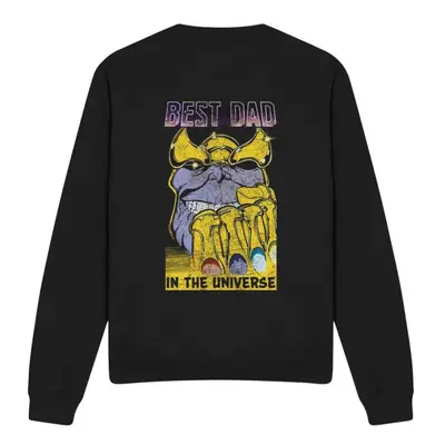 (M, Black) Avengers Unisex Adult Best Dad Thanos Sweatshirt