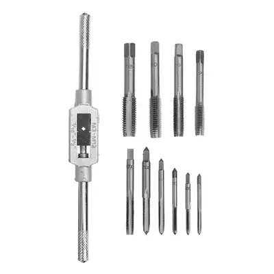 M3-M12 Adjustable Tap Spanner with 10pcs Mini Screw Hand Tap Set