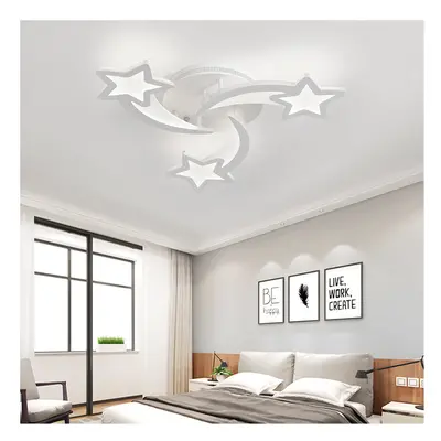 (3 Heads-Cool White) Modern LED Ceiling Light White Star Chandelier