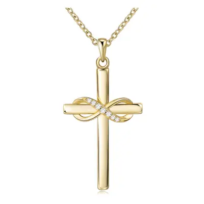 (Gold) sterling silver cross necklace cross jewelry christ gift Girlfriend Cross Jewelry