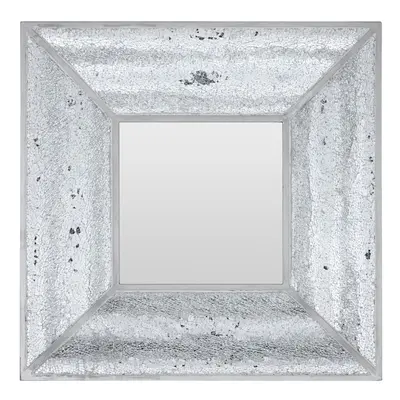 Premier Housewares Premier Housewares Silver Wall Mirror For Garden And Bedroom Reflective Squar