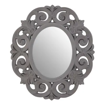 Premier Housewares Antique Grey Scroll Design Wall Mirror