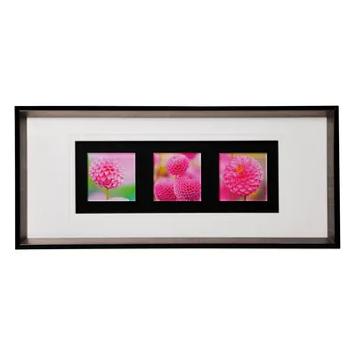 Premier Housewares Pink Floral Colour Glass Triple Wall Art