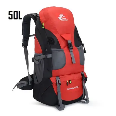 (50L Red) Waterproof Hiking Backpack Woman Outdoor Trekking Camping Bag Army Man Hunting Mountai