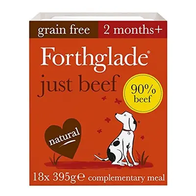 Forthglade Complementary Natural Wet Dog Food - Grain Free Just Beef with vegetables (18 x 395g)