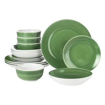 16pc Green Spinwash Dinner Set