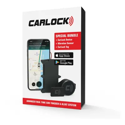 CARLOCK Basic Anti Theft Car Device Security System - Wired Car GPS Tracker, Vibration Sensor, &