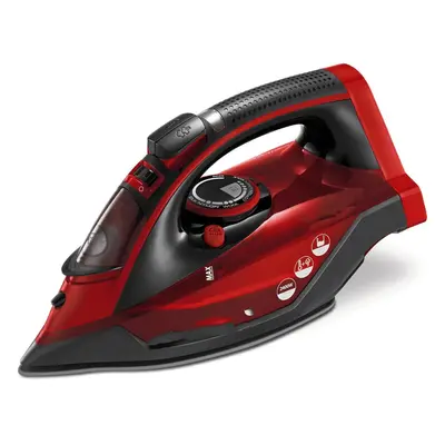 (Red, Cordless Iron) Cordless steam iron with non-stick ceramic soleplate