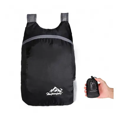 (Black) Unisex Lightweight Outdoor Backpack Waterproof Portable Foldable Outdoor Camping Hiking 