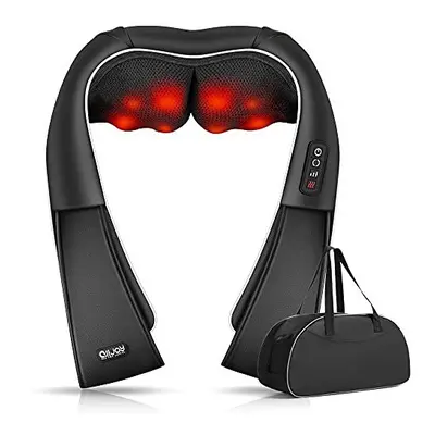 ALLJOY Shiatsu Back and Neck Massager with Heat?Electric Deep Tissue 3D Kneading Massage Pillow 