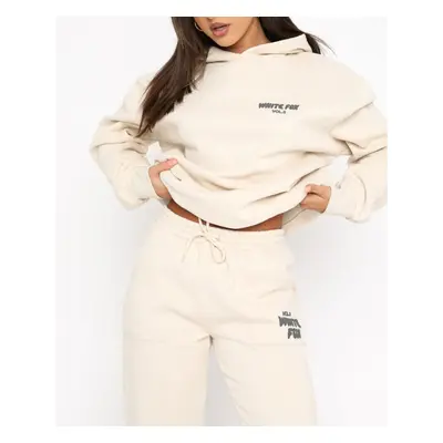 (apricot, M) Women's Long Sleeve Hoodie Sweatshirt and Sweatpants Set Stylish Two-Piece Tracksui