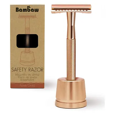 Metal Razor for Women with Safety Razor Stand | Rose Gold Women Razor | Eco Razor Women | Fits A