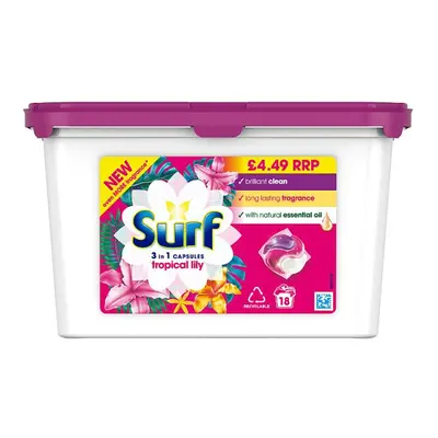 Surf Washing Capsules Tropical Lily in Capsules washes (Case of x 18s)