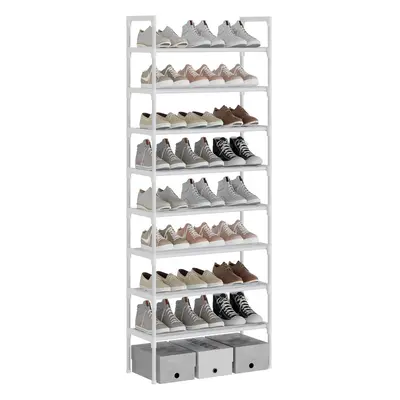 (White) Tiers WHITE Adjustable Shoe Storage Shoe Rack Organiser Shelf Hold Stand for Pairs Shoe 