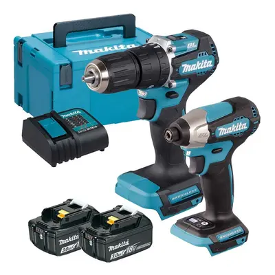 Makita 18v DLX2414J Brushless Kit DHP487 Hammer Drill DTD157 Impact Driver 3ah