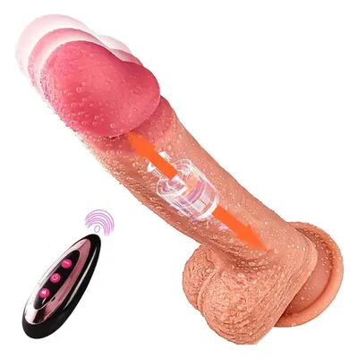 (nude) New Frequency Remote Control Realistic Dildo Vibrator Clit Stimulator G Spot Vibrator Sil