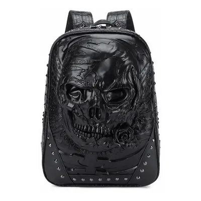 (black) Retro Rivets Backpack Purse For Women With Skull Gothic Studded Bag Packs Bookbag Should