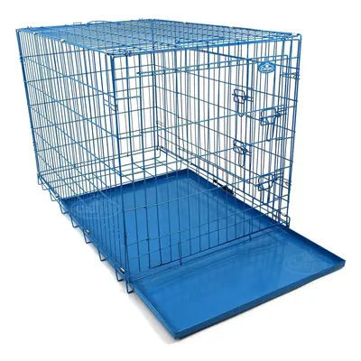 Dog Metal Training Cage in Blue 42in