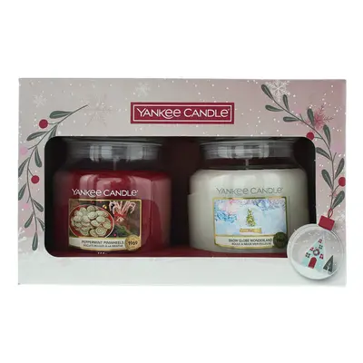 Yankee Candle Piece Gift Set: Peppermint Pinwheels 411g - Snow Globe Wonderland 411g