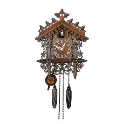 Black Friday Cuckoo Clock Traditional Chalet Forest House Clock Handcrafted Wooden Wall P-endulu