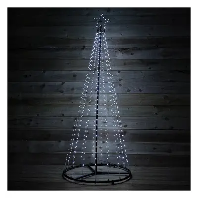 1.8m Light Up Christmas Maypole Tree Ice White Flashing LEDs