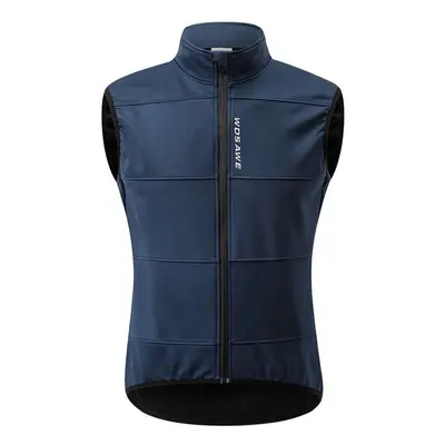 (blue, 3XL) Wosawe Winter Warm Cycling Vest Jacket Thermal Fleece Windproof Gilet