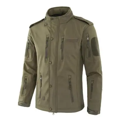 (green, M) Outdoor Jacket Removable Hooded Long Sleeve Zipper Closure Jacket Coat With Multi Poc