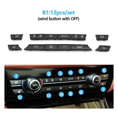 (B1 12pcs set) 11/12/14pcs Dashboard Air Conditioner Ac Button Heater Switch Cover For Bmw 6 Ser