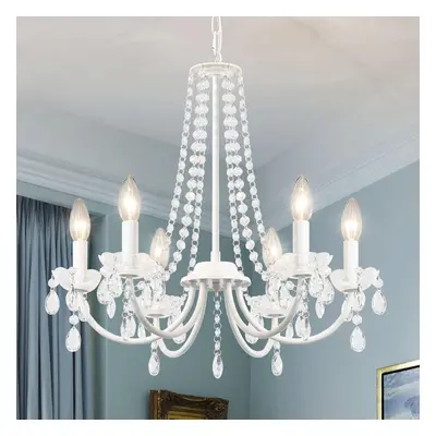 (6 Lights White) light crystal chandelier ceiling, modern chandelier white