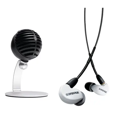 (White) Shure MV5C Home Office Mic & AONIC Earphones