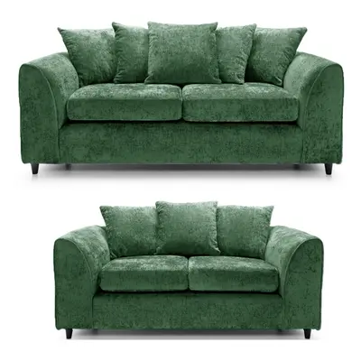 (Green, & Seater) Monaco Chenille Fabric Sofa Set Range