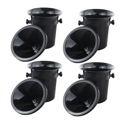 4X Wine Dump Black Plastic Wine Spittoon - Standard Size with Black Funnel Champagne Bucket