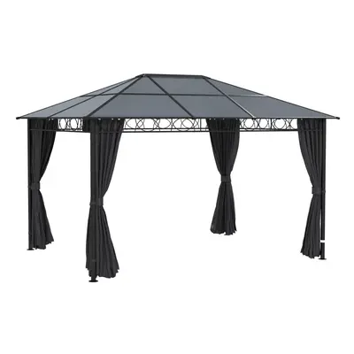 Outsunny x 4m Hardtop Gazebo for Garden Party w/ Polycarbonate Curtains