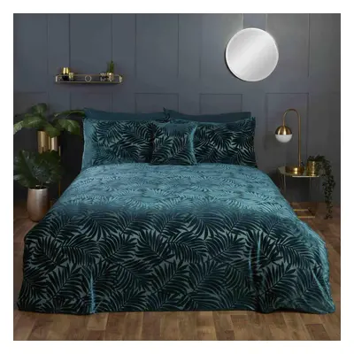 (Emerald, Double Duvet Cover Set) Rapport Home Paloma Duvet Cover Bedding Set Cushion Faux Velve