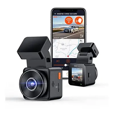 VANTRUE E1 Lite WiFi Dash Cam Front 1080P, Mini Dashcam Dual GPS and Voice Control, Car Camera w