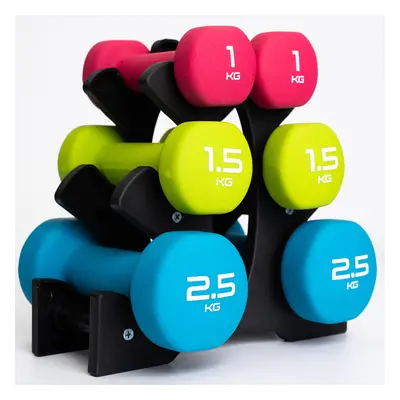 Neoprene Dumbbells Weights Pair With Rack Stand Hex Hand Dumbbell