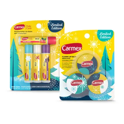 Carmex Lip Balm Limited Edition Holiday Packs: Carmex Daily Care Sticks, count pack, Carmex Medi