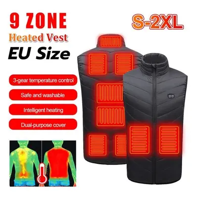 Men's Heated Vest Jacket - Black - USB Heating - Winter Hunting Coat